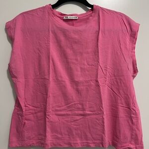 Zara Women's Bright Pink Muscle Tee